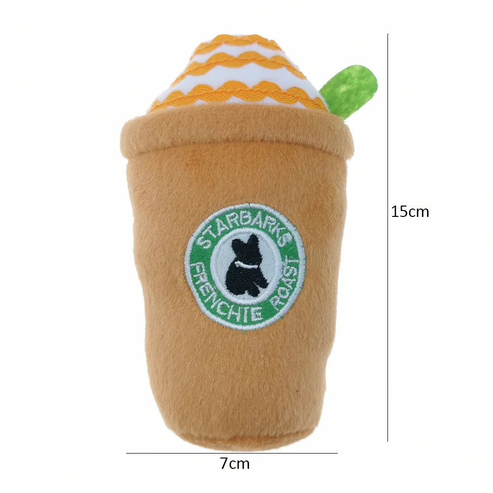 Coffee Cup Dog Plush Toy