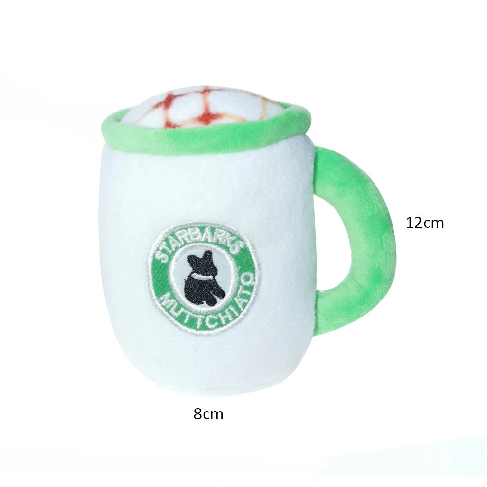 Coffee Cup Dog Plush Toy