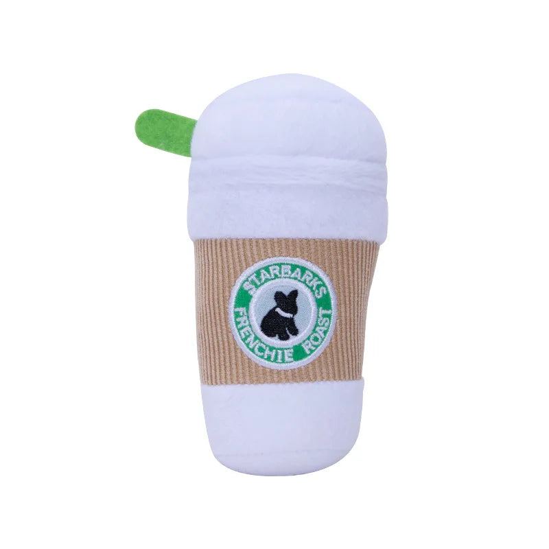 Coffee Cup Dog Plush Toy